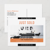 Carte Postale Moderne noir orange Juste vendu annonce immobilièr (Devant / Derrière)