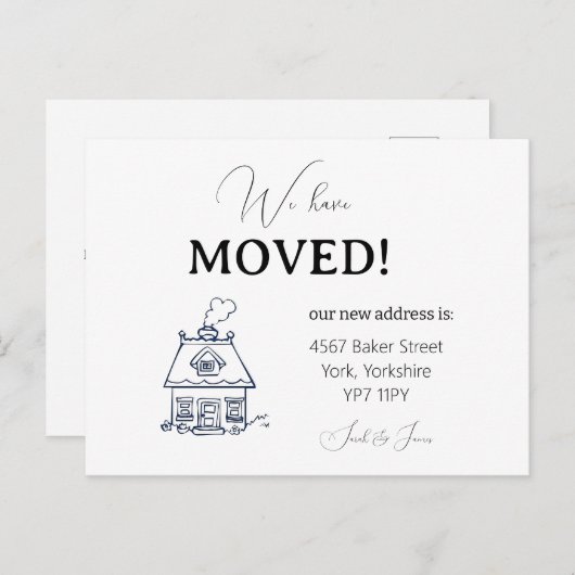 Carte Postale Moderne Nous avons déplacé le Faire-part de déplac (Devant / Derrière)