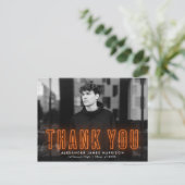Carte Postale Moderne Orange Neon photo Merci de graduation (Debout devant)
