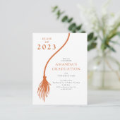 Carte postale moderne Orange Tassel Graduation Par (Debout devant)
