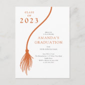Carte postale moderne Orange Tassel Graduation Par (Devant)