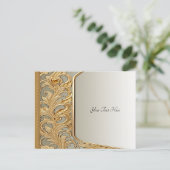 Carte postale moderne ornée d'or (Debout devant)