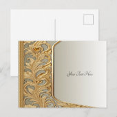 Carte postale moderne ornée d'or (Devant / Derrière)