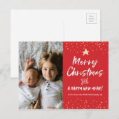 Carte postale moderne personnalisée de Noël (Devant / Derrière)