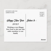 Carte postale moderne photo du Nouvel An (Dos)