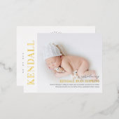 Carte postale moderne pour bébé Foil de démarrage  (Recto/Verso)