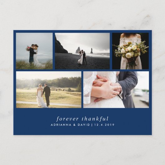 Carte Postale Moderne pour toujours merci | Photos de Mariage bl (Devant)