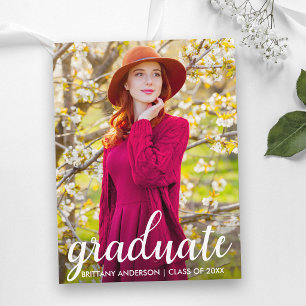 Carte Postale Moderne Pretty Graduation Party Photo Invitation W