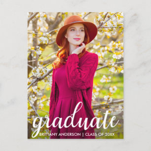 Carte Postale Moderne Pretty Graduation Party Photo Invitation W