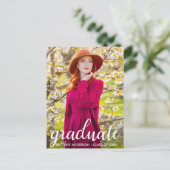 Carte Postale Moderne Pretty Graduation Party Photo Invitation W (Debout devant)
