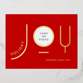 Carte postale moderne Red Business Gold Foil (Recto)