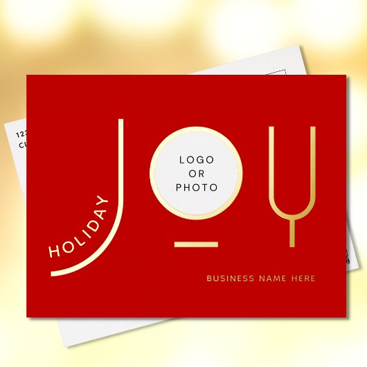 Carte postale moderne Red Business Gold Foil