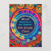 Carte Postale Moderne Retour à l'école Nom de l'enseignant Class (Devant)