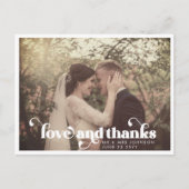 Carte Postale Moderne Retro Amour et Merci Mariage Photo (Devant)