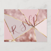 Carte postale moderne Rose Gold RSVP (Devant)