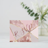 Carte postale moderne Rose Gold RSVP (Debout devant)