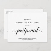 Carte Postale Moderne Rustique, Faire-part de mariage reporté (Devant / Derrière)