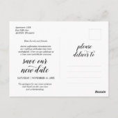 Carte Postale Moderne Rustique, Faire-part de mariage reporté (Dos)