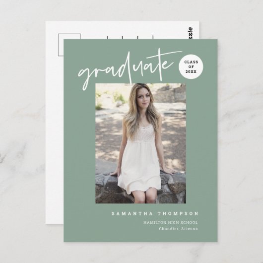 Carte Postale Moderne Sage Green College High School Photo (Devant / Derrière)