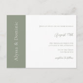 Carte Postale Moderne Sage Green QR Code RSVP Mariage en ligne (Devant)
