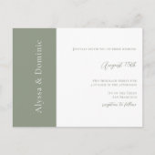 Carte Postale Moderne Sage Green QR Code RSVP Mariage en ligne (Devant)