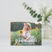 Carte Postale Moderne Script Graduation Party Invitation Photo W (Debout devant)