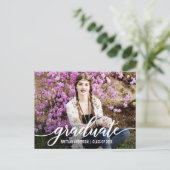 Carte Postale Moderne Script Graduation Party Photo Invitation W (Debout devant)
