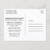 Carte Postale Moderne Script Graduation Party Photo Invitation W (Dos)