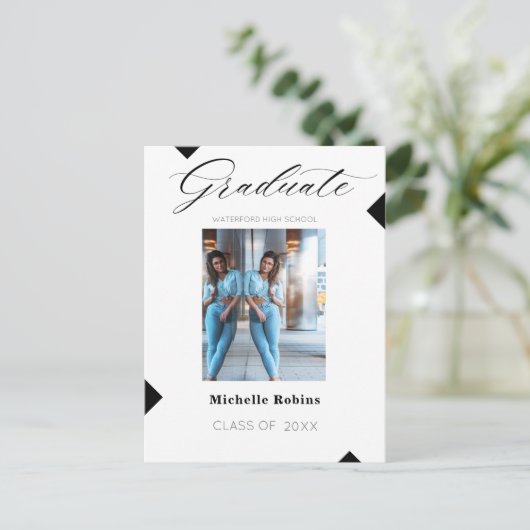 Carte Postale Moderne Script Lycée secondaire Faire-part de deux (Debout devant)