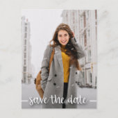 Carte Postale Moderne Script Photo Graduation ENREGISTRER LA DAT (Devant)