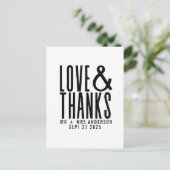 Carte Postale Moderne Simple Amour et Merci Merci Mariage (Debout devant)