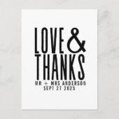 Carte Postale Moderne Simple Amour et Merci Merci Mariage (Devant)