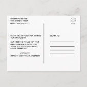 Carte Postale Moderne Simple Amour et Remerciements Mariage 3 Ph (Dos)