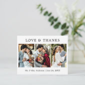 Carte Postale Moderne Simple Amour et Remerciements Mariage 3 Ph (Debout devant)