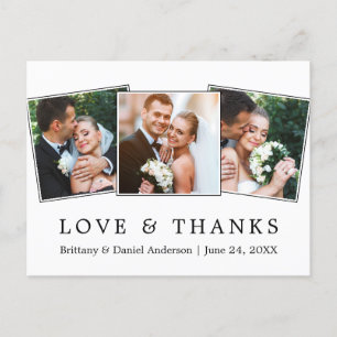 Carte Postale Moderne Simple Amour Merci Mariage 3 Photo