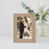 Carte Postale Moderne Simple Amour Merci Mariage Photo Kraft (Debout devant)