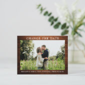 Carte Postale Moderne Simple Bois Changer La Date Photo (Debout devant)