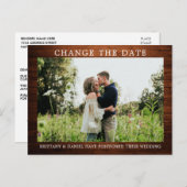 Carte Postale Moderne Simple Bois Changer La Date Photo (Devant / Derrière)