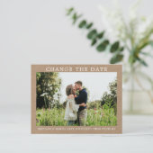 Carte Postale Moderne Simple Changement La Date Photo Kraft (Debout devant)