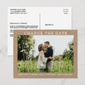 Carte Postale Moderne Simple Changement La Date Photo Kraft (Devant / Derrière)