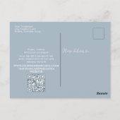 Carte Postale Moderne simple Dusty Blue Floral Photo Code QR (Dos)