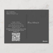 Carte Postale Moderne simple Dusty Rose Floral Photo QR Code (Dos)