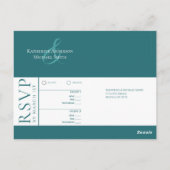 Carte Postale Moderne simple Emerald Green-RSVP-Mariage- (Dos)