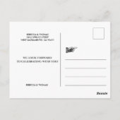 Carte Postale Moderne Simple Mariage Gold Foil Enregistrer La Da (Dos)