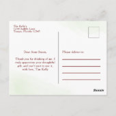 Carte Postale Moderne Simple Merci Aquarelle Baseball (Dos)