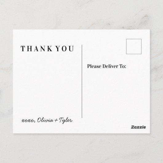 Carte postale moderne + simple Merci Mariage (Dos)