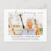 Carte Postale Moderne Simple Photo de Mémoire en Souvenir Affect (Devant)