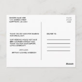 Carte Postale Moderne Simple Pour Toujours Remerciements Mariage (Dos)