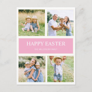 Carte Postale Moderne Simple Rose Joyeuses Pâques 4 Photo de fam
