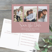 Carte Postale Moderne Simple Rose Poussiéreux Élégant 3 Photo Bu